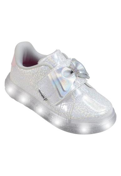 Imagem de Tênis de Led Pampili Sneaker Luz Foil Laço Branco