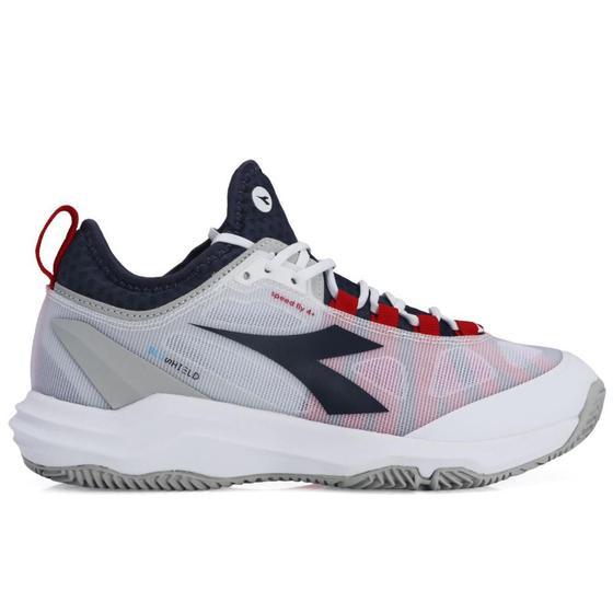 Imagem de Tênis Diadora Speed Blushield Fly 4 + Clay Branco Marinho e Vermelho