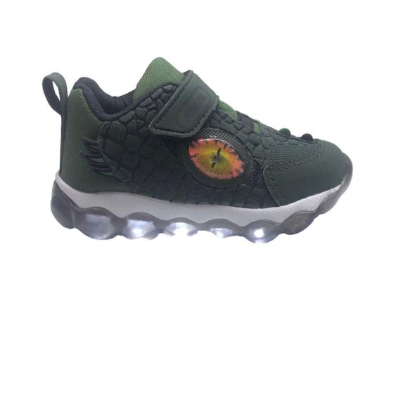 Tênis Dinossauro Masculino Infantil Calce Fácil Menino Luz Que