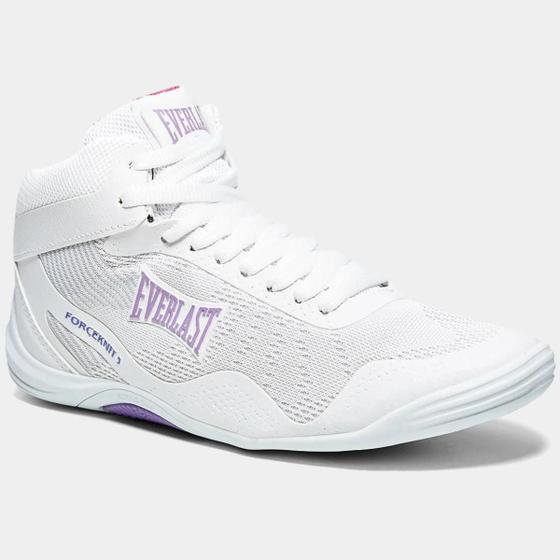 Imagem de Tênis Everlast Cano Alto Forceknit 5 Feminino - Branco e Lilás