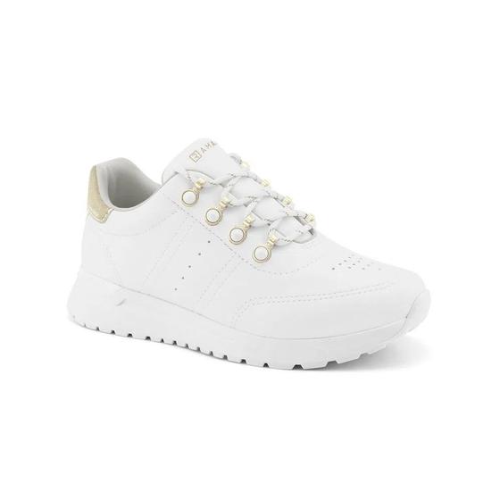 Imagem de Tênis Fem Ramarim Jogging Flatform Branco/Dourado 22-78204