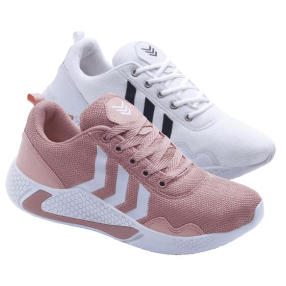 Imagem de Tênis Feminino Academia Casual  R-4000 - Kit 2 Pares