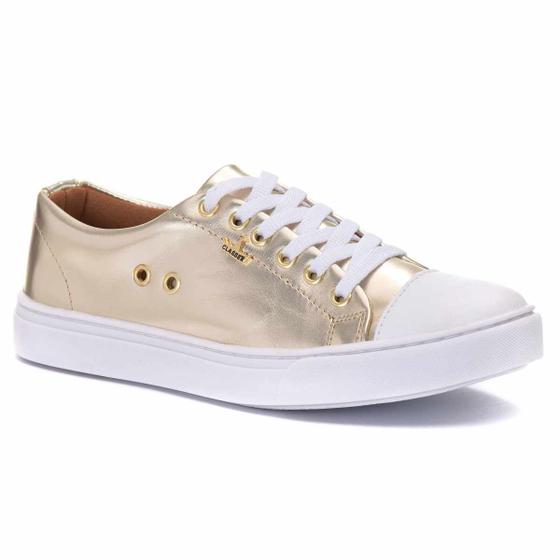 Imagem de Tênis Feminino All Delicado Casual Star Metalizado Dourado