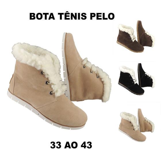 Tênis Feminino Bota de Inverno Neve 100% Forrada Pelo Lã Confort