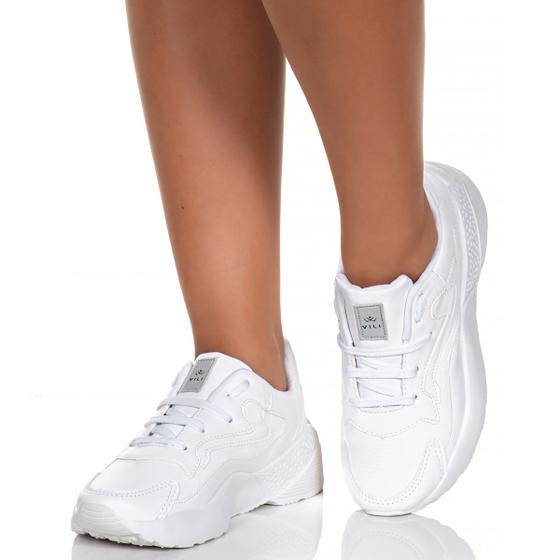 Imagem de Tênis Feminino Branco Casual Vili Caminhada Chunk Sneaker