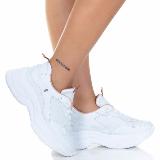 Tenis Feminino Branco Chunky Casual Estilo Shoes Tênis Feminino
