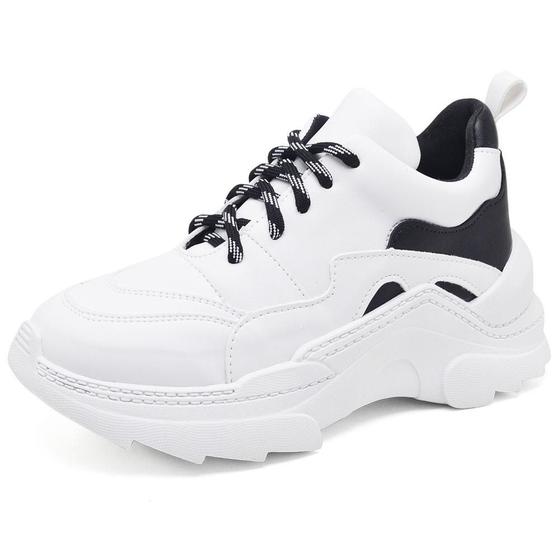 Imagem de Tênis Feminino Branco com Detalhe Tratorado Sneaker Chunky