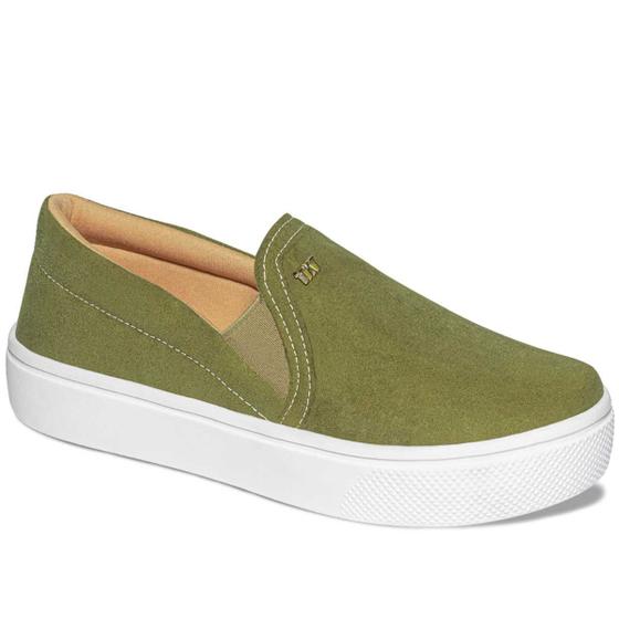 Imagem de Tênis Feminino Calce Facil Slip On Camurça Casual A1.04 A