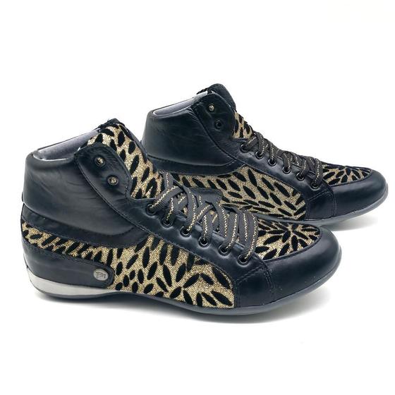 Imagem de Tênis Feminino Cano Alto Animal Print Academia Conforto Leve