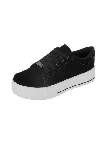 Imagem de Tênis Feminino Casual Básico Preto Fio Preto Bellinda Shoes