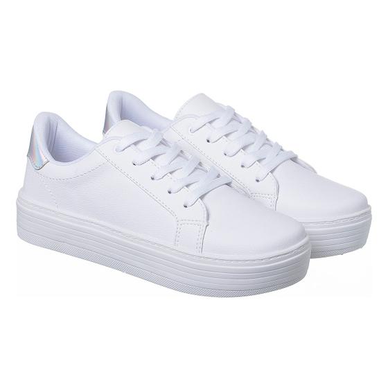 Imagem de Tenis Feminino Casual Branco Confortável Lançamento Original Moda