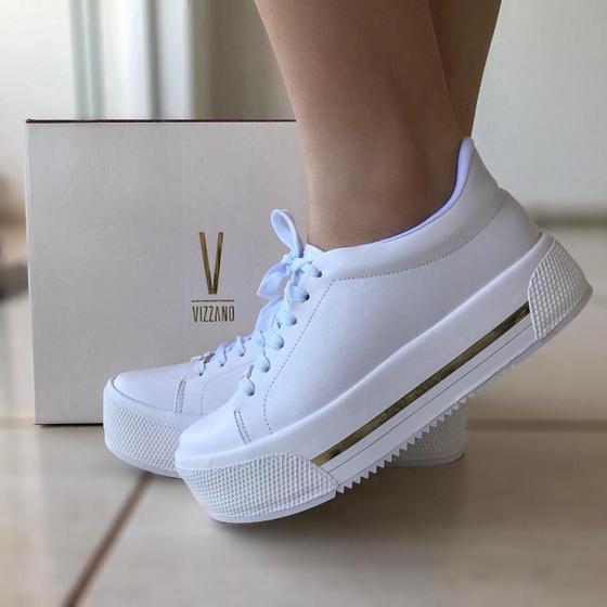 Feminino Clearance Tenis Vizzano Branco Com Corda Flatform Branco