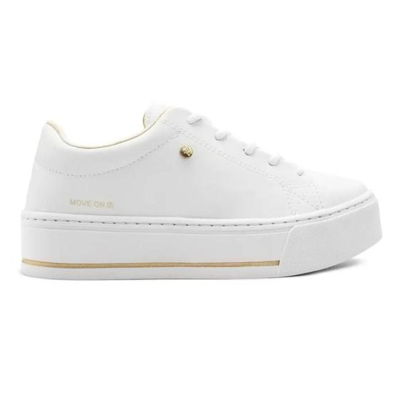 Imagem de Tênis Feminino Casual Plataforma Ramarim Branco Snk Move On - 45009