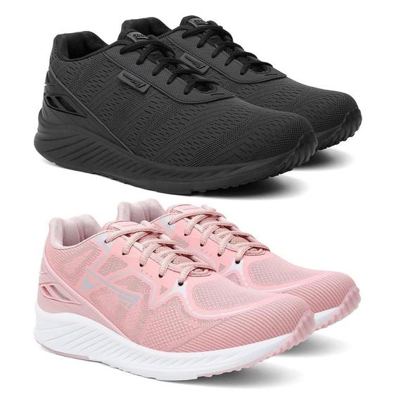Imagem de Tênis Feminino Esportivo Cadarço Fitness Caminhada Kit 2
