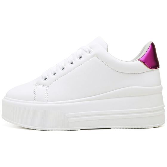 Imagem de Tênis Feminino Flatform Plataforma Branco Traserinha Pink