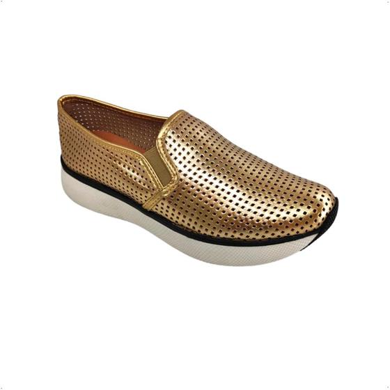 Imagem de Tenis Feminino Giulia Domna Slip on Vazado Couro Macio 247