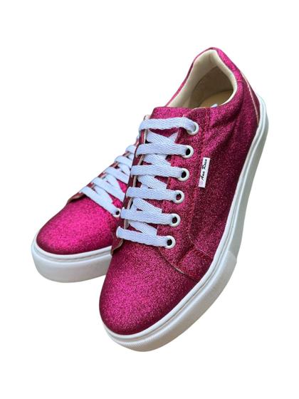 Imagem de Tênis Feminino Glitter Confortavel Brilhante Moda Casual e Academia