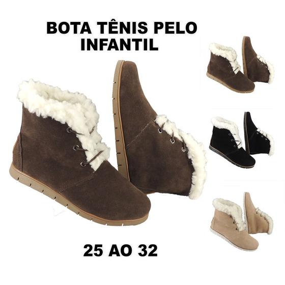 Tênis Feminino Infantil Bota de Inverno Neve 100% Forrada Pelo Lã