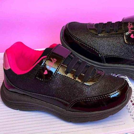 Imagem de Tenis Feminino Infantil Jet Kids Esportivo 63.501 Preto/Pink