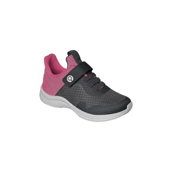 Imagem de Tênis Feminino Infantil Ortopé Joy Comfy Fita Aderente Preto Pink