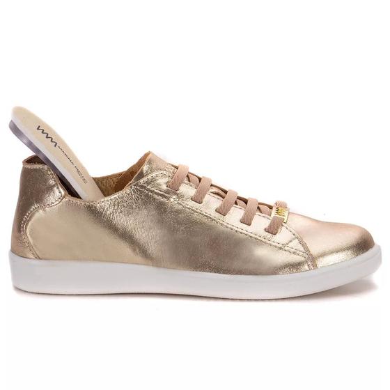 Imagem de Tênis Feminino Marina Mello Couro Dourado Light - 12031