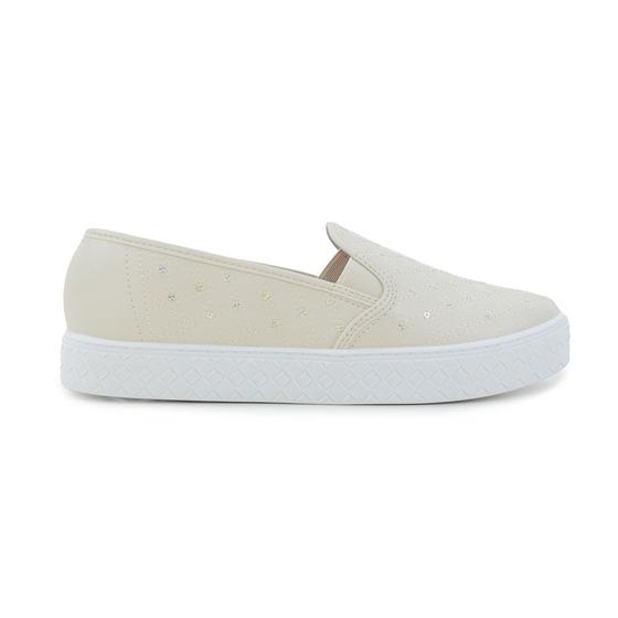 Imagem de Tênis Feminino Moleca Slip On Turim Off White - 5712