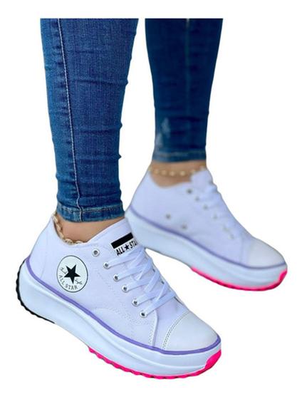 Tênis feminino ortopédico star run 2.0 plataforma all taylor sola alta Menor preço em Tênis feminino ortopédico star run 2.0 plataforma all taylor sola alta