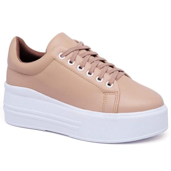 Imagem de Tênis Feminino Plataforma Flatform Liso Conforto Moderno