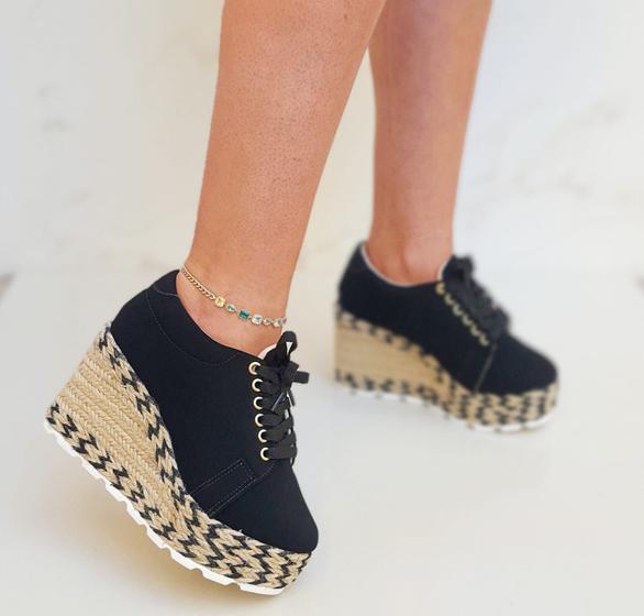 Shop tenis preto feminino flatform Top Sale Black Friday