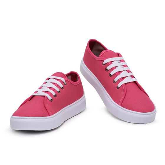 Imagem de Tenis Feminino Rosa Casual Tradicional Classico Macio Oferta