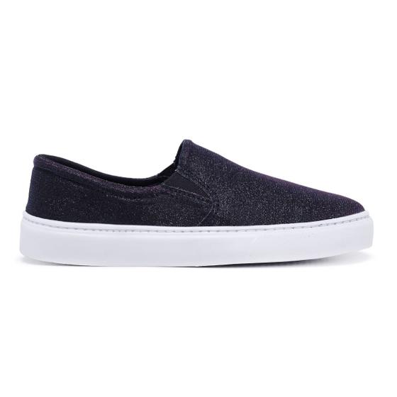 Imagem de Tenis Feminino Sapatenis Slip On Confort Moda Holografico