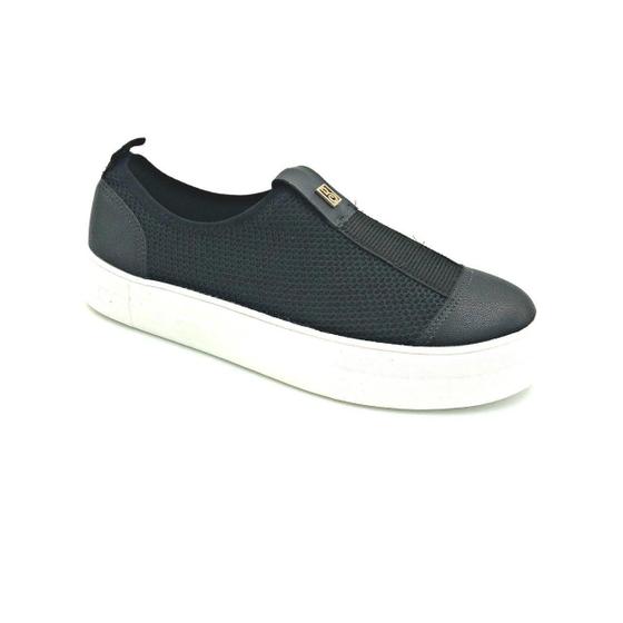 Slip On TÃªnis Feminino Casual BebecÃª Preto Tênis Feminino Slip