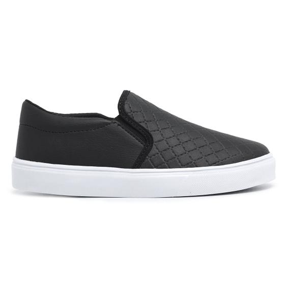 Imagem de Tênis Feminino Slip On Calce Fácil Casual Preto