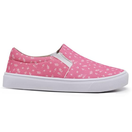 Imagem de Tênis Feminino Slip On Calce Fácil Casual Rosa