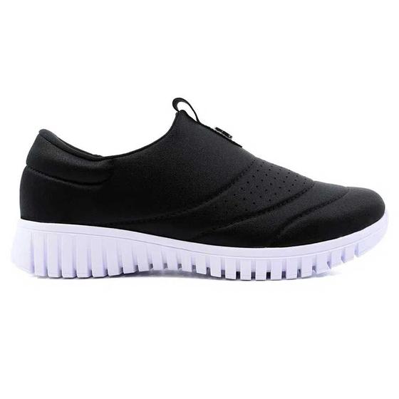 Imagem de Tênis Feminino Slip On Elastano Preto Usaflex AE2229