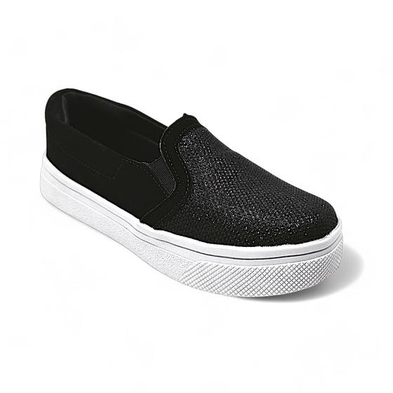 Tenis Feminino Slip-On Iate com Brilho Glitter- Versatil e Moderno