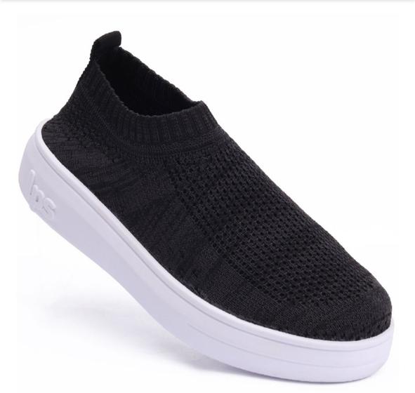 Imagem de Tênis Feminino Slip On Knit Lps Shine  - Preto