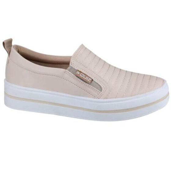 Imagem de tênis feminino slip on pérola quiz 64-1791 confortável matelasse - super leve