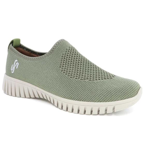 Imagem de Tênis Feminino Slip On Tricot Monograma Sálvia Usaflex AE2208