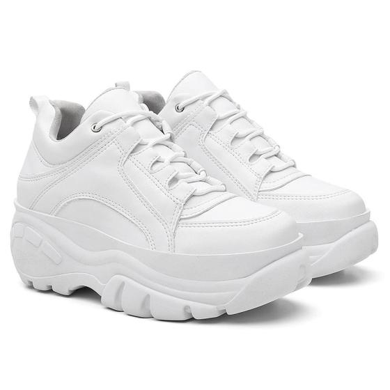 Tênis Feminino Sneaker Chunky Buffalo Original Plataforma Branco Menor preço em Tênis Feminino Sneaker Chunky Buffalo Original Plataforma Branco
