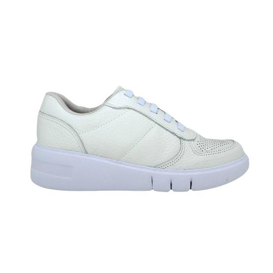 Imagem de Tênis Feminino Usaflex Slipon Casual Couro Am01002 Branco