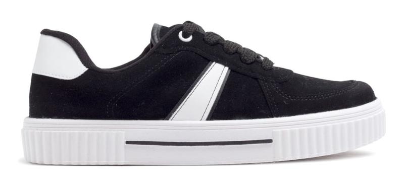 TÃªnis Flatform Vizzano Listras Preto Tênis Vizzano Flatform