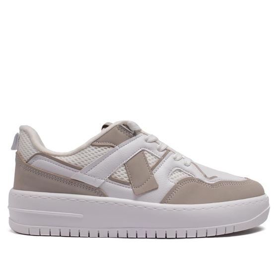 Imagem de Tênis Feminino Vizzano Flatform em Napa com Recortes Branco/Cinza