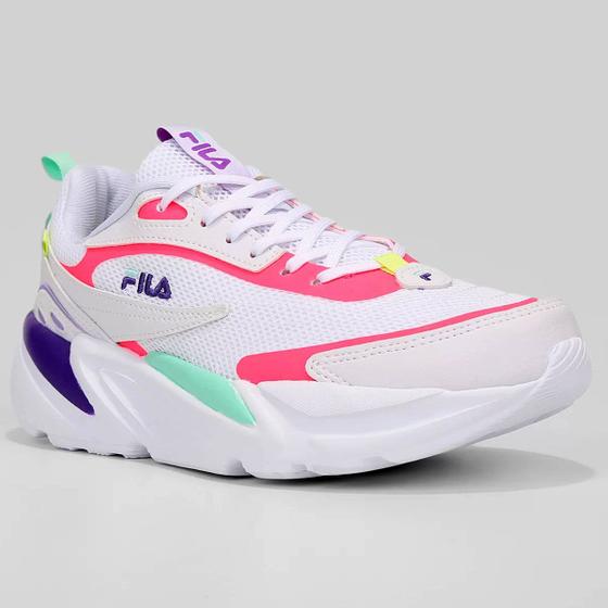 Tenis fila feminino rosa e branco sale