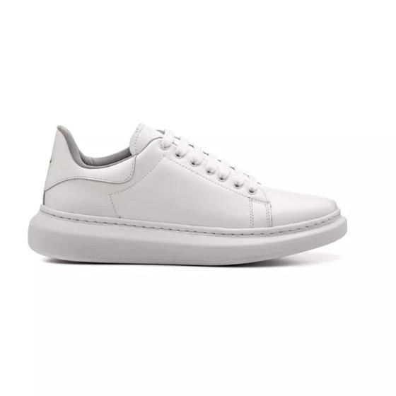 Imagem de Tenis Fork Mcqueen Branco 100% Em Couro Solado Costurado