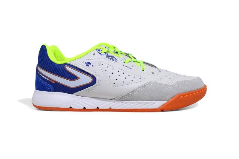 Imagem de Tenis futsal Topper Dominator Pro V - unissex - branco e  azul