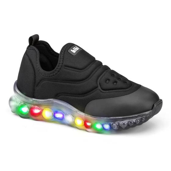 Imagem de Tênis Infantil BIBI Roller Celebration Luz Led Colorido Preto Masculino