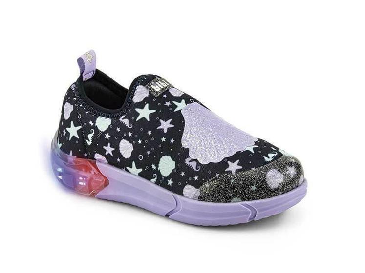 Imagem de Tênis Infantil BIBI Space New Luz Led Colorido Estampado Conchas Feminino