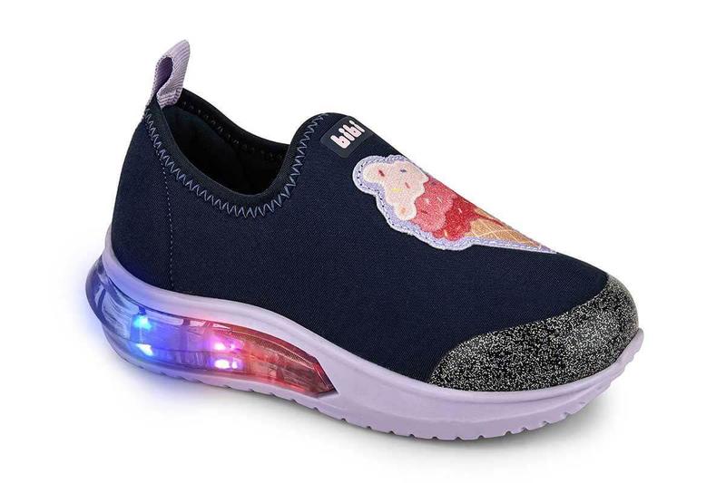 Tênis Infantil BIBI Space Wave Luz Led Colorido Estampado Sorvete