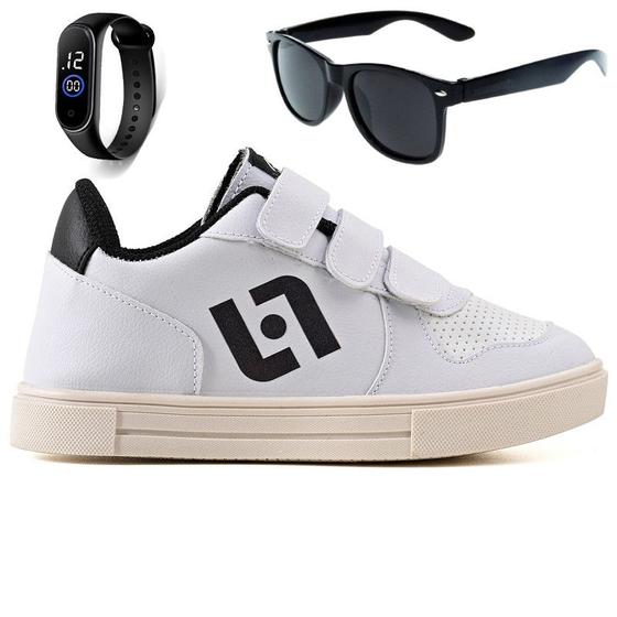 Imagem de Tenis Infantil Casual Escolar Sapatenis Meninos Street Calce Facil + Oculos Relogio